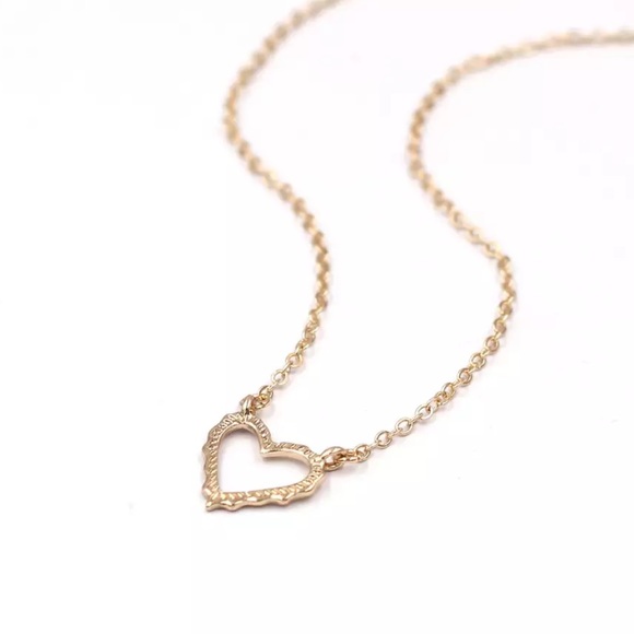 NEW Gold Open Heart Earring and Necklace Set - Picture 4 of 6